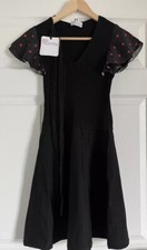 Red Valentino Black Tea Day Dress S 8 IT40 - minor imperfection at neckline  