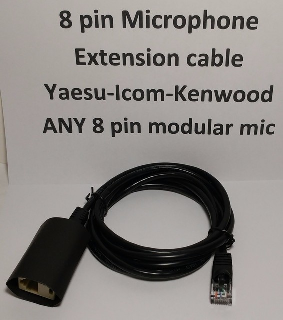 MICROPHONE EXTENSION CABLE 8 PIN RJ45 10 feet MODULAR YAESU