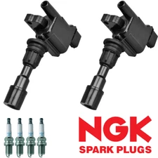 2 Ignition Coil & 4 NGK Spark Plug Fit 2001-2005 Mazda Miata 1.8L UF408