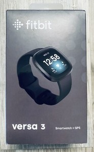 Fitbit Versa 3 Health & Fitness GPS Smartwatch Black Case / Black Infinty Band