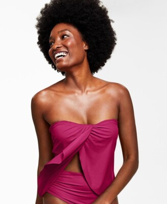 NEW Vince Camuto Raspberry Pink Tankini, Size Small, Convertible Straps