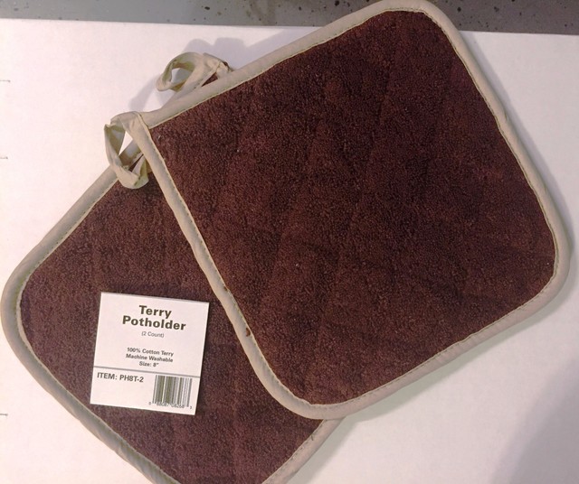 Terry Pot Holder, 100 Cotton, Heavy Duty, Machine Washable, 2 count eBay