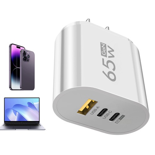 Multiple Ports 65W PD Port USB-A Type C Port Wall Fast Charger Plug Adapter - Photo 7 sur 16
