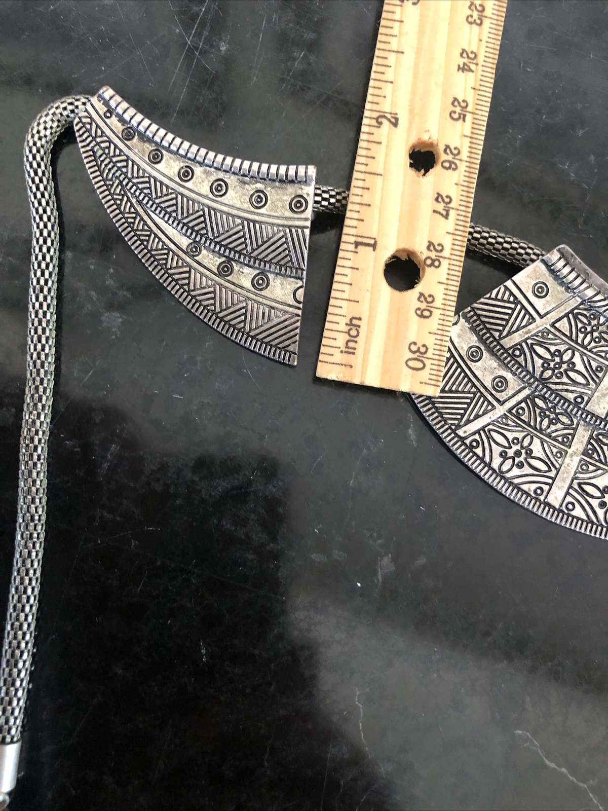 Metal silvertone statement necklace￼ - image 15