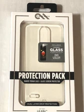 Authentic Case-Mate Tough Case Glass Screen Protector Pack for LG K8s -Clear