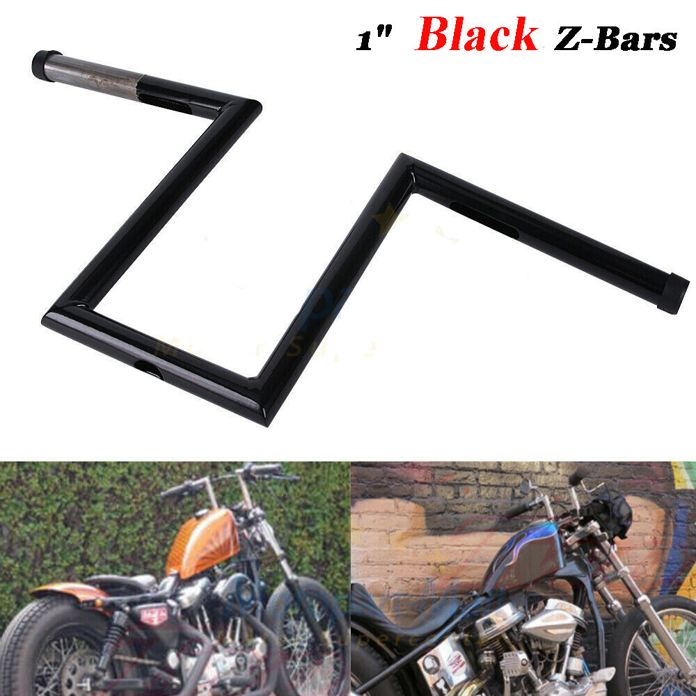 1" 25MM Z Bar Hanger Handlebar 10.5" Rise Bar For Harley 883 1200 Dyna FL FLST