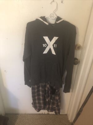 Gray Pullover Sweatshirt Size M - Hey Arnold Style Hoodie W Flannel  Kilt 