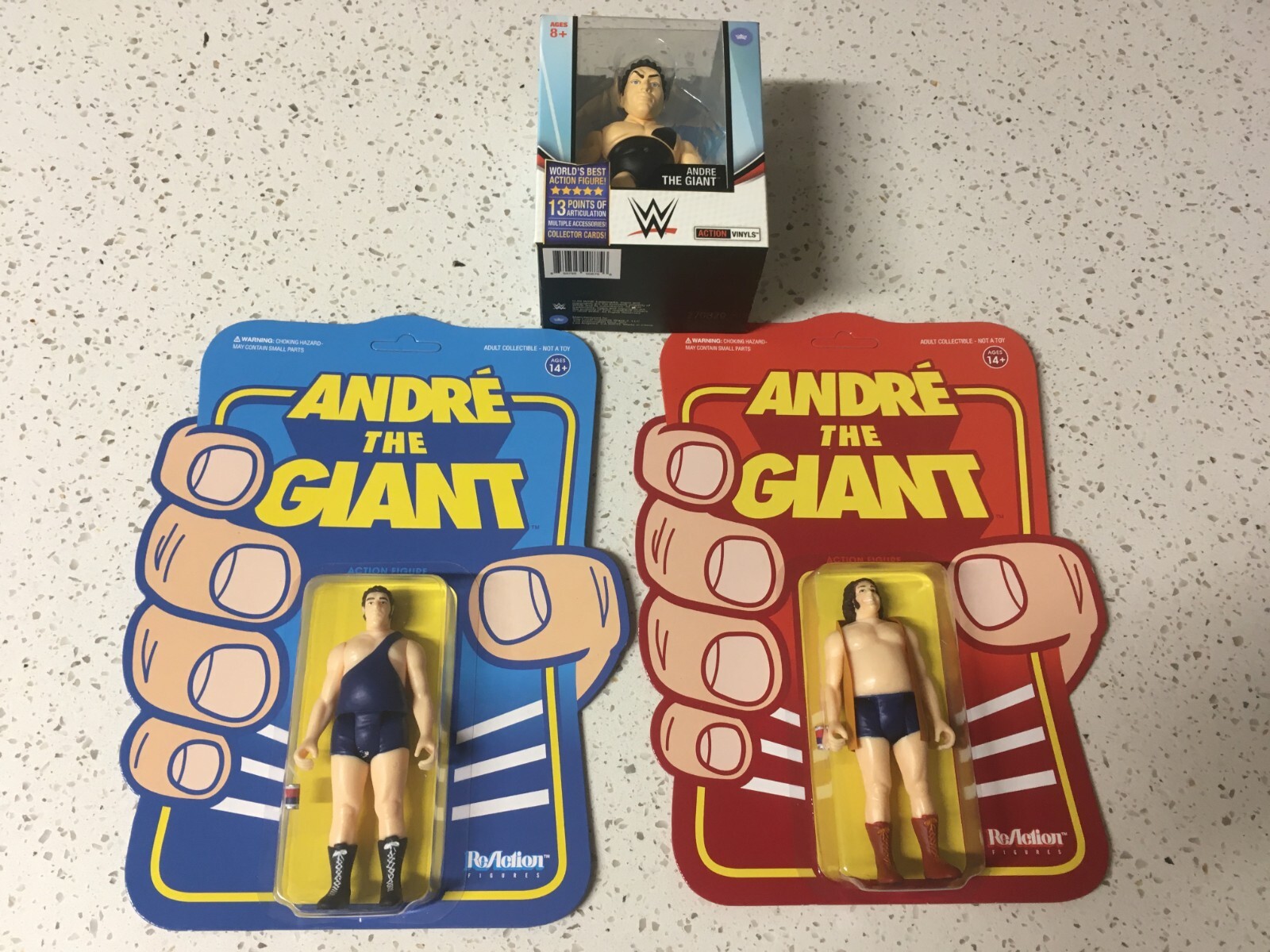 WWE Andre the Giant 'Singlet' & 'Vest' ReAction Figures+Vinyl Loyal Subject WWF