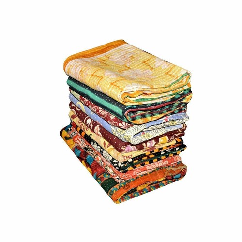Wholesale Lot Of 5 PC Cotton Handmade Vintage Kantha Quilt Bedspreads blanket - Picture 5 of 6