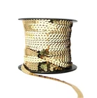 Light Gold 6mm Sequin Trimming String Flat Round Costume Craft (1/3/5/10/90M)