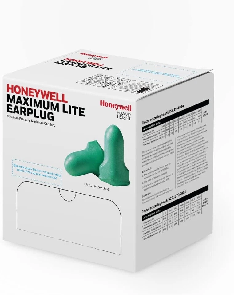 TAPONES PARA LOS OÍDOS DE ESPUMA CON CABLE HOWARD LEIGHT MAX LITE LPF-30 VERDE (100 PARES/CAJA) Foto 2 de 4