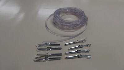 10 m Planenseil 8 mm transparent und 8 x Seilenendverschluss Simplexhaken