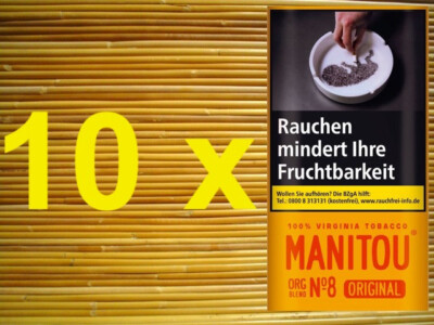 10 x 30 g Manitou Organic Blend No8 Zigarettentabak Feinschnitt Tabak Drehtabak