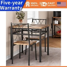 💯Dining Table Set for 2 Kitchen Table and Chairs for 2 Metal and Wood Chairs US