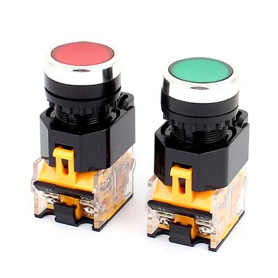 1 Pair LA38/203 AC 400V 10A Momentary 1N0 1NC Push Button Switch