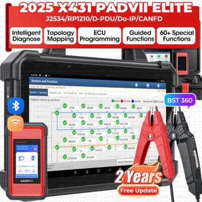 2025 LAUNCH X431 PAD VII ELITE Diagnostic Scanner J2534 Programming Key Coding