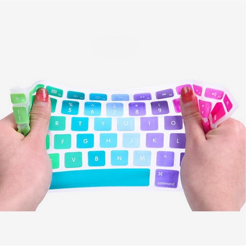 Rainbow Keyboard Silicone Cover Protector for Apple Macbook Air Pro 13 15 Retina - Picture 3 of 13