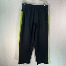 Layer 8 Mens Quick Dry Elastic Waist Zippered Ankles Black Track Pants Size XL