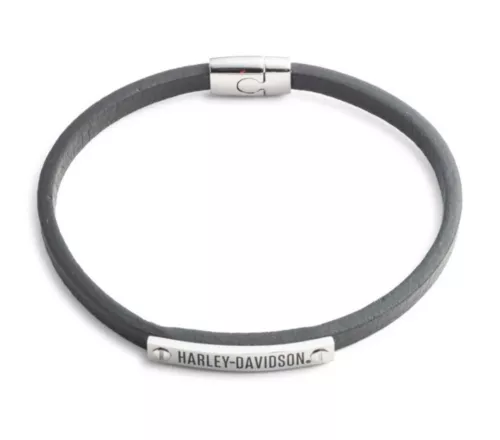 Harley Davidson Men's H-D Bar Text Leather Bracelet 34B00110