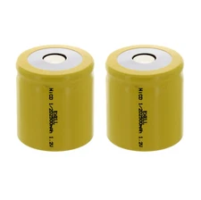 2x  1/2D Size 1.2V Flat Top Rechargeable Batteries  For Razor FRS Solar DIY Pack