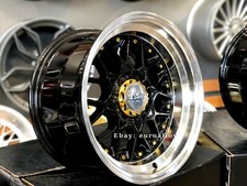 4X New 16 inch 5X120 DEEP DISH JDM HAXER HX025 BLACK RS style wheels for BMW