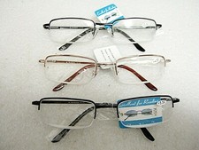 HIGH POWER SEMI RIMLESS READING GLASSES 4.50,5.00,5.50,6.00 ASSORT COLOR FRAME