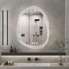 LED Wall Bathroom Mirror with lights Clear Crystal Makeup Vanity Mirror Anti-fog