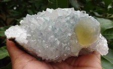 SUPERB YELLOW FLUORITE BALL ON QUARTZ MATRIX BASE # 0354