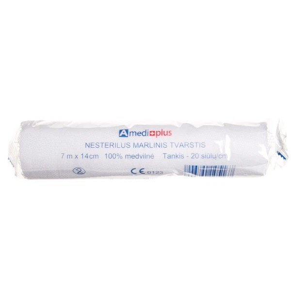 AMEDIPLUS Non-Sterile Gauze Mull Bandage 7 m x 14 cm 100% Cotton Very Dense - Image 2 of 4