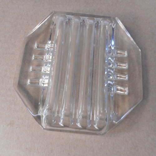 "Cenicero vintage octágono de vidrio transparente de 5""" - Imagen 2 de 4