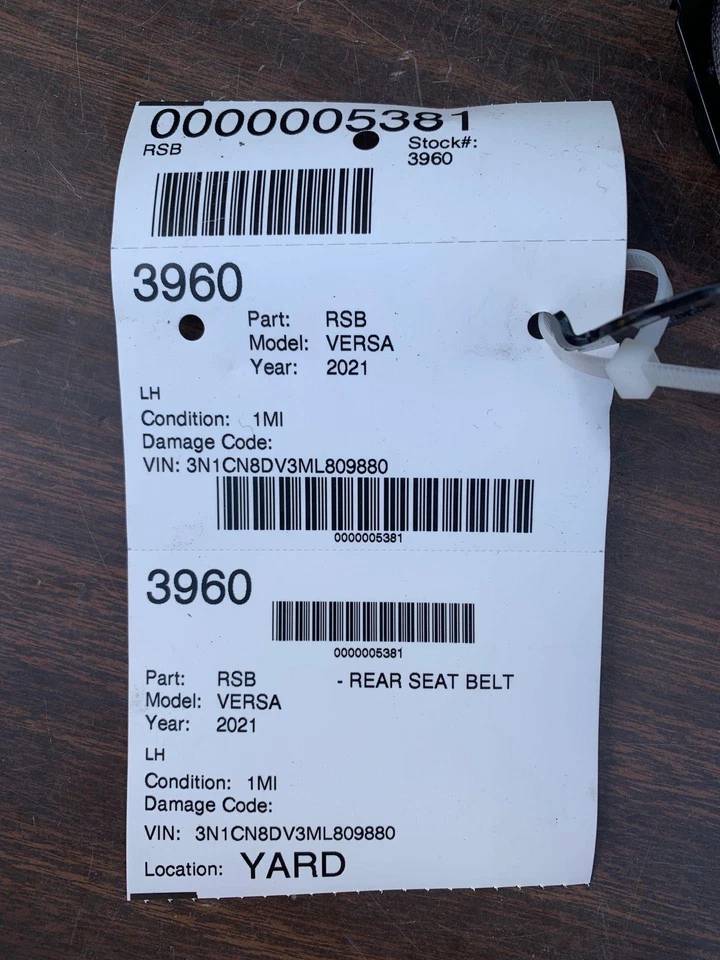 ✅ 2021 NISSAN VERSA ЛЕВЫЙ ЗАДНИЙ РЕМЕНЬ БЕЗОПАСНОСТИ LH OEM - Изображение 3 из 3