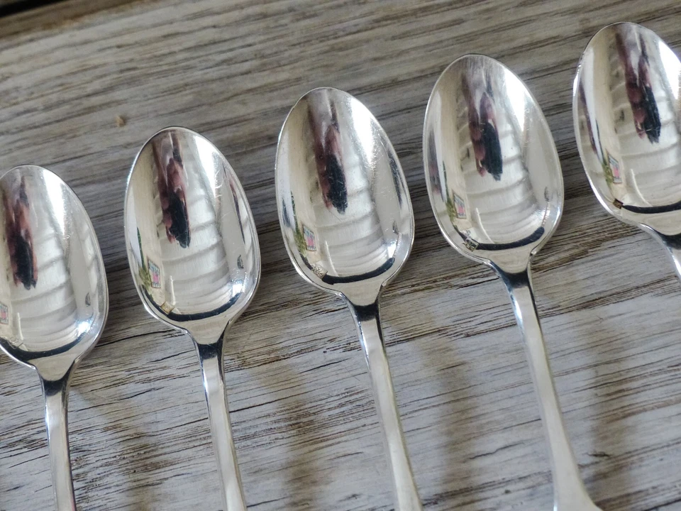 CHRISTOFLE CLUNY Raro Café MOKA Set 6 cucharas Brillo Brillante Plateado Foto 4 de 4