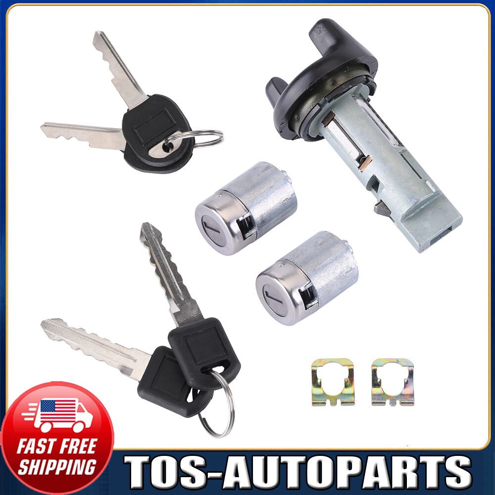 For Chevy GMC Ignition Key Switch Lock Cylinder & Door Lock Tumbler Set