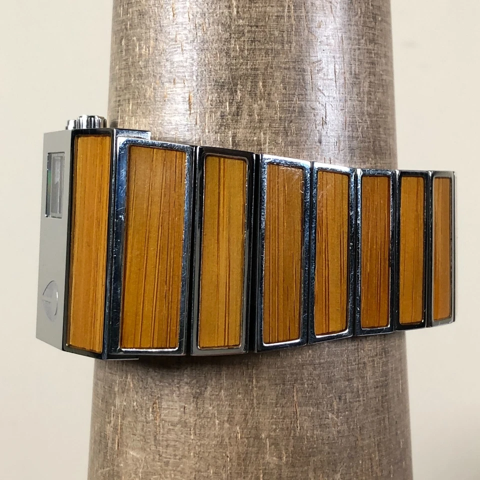 Nixon Rotolog Men Formal Wood Stainless Steel 35mm Quartz Analog Watch 7 3/4" - image 4 of 4