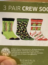 Teenage Mutant Ninja Turtles Gift Box 3 Pairs of Socks Shoe Size 8-12 Bioworld