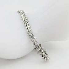 Armband Tennisarmband mit ca. 3,80ct H-si Brillant in 585/14K Weißgold 18,5 cm