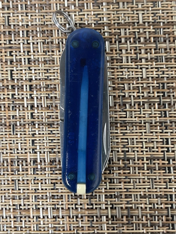Victorinox Swiss Army Knife 58mm Classic SD- TRANSLUCENT BLUE SCALES- Nice! - Image 2 of 4