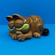 Vintage Garfield The Cat Ceramic China Sleeping Ornament Collectable Figure 80s