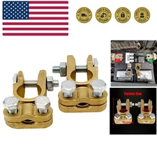 Brass Battery Terminals Connectors Clamps, Top Post Battery Terminal Protecto...
