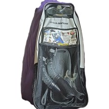 U.S DIVERS BLACK AND GRAY SNORKEL SET ADULT FIT Small/medium
