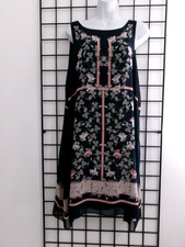 "NEW" MAX EDITION / ORG $128 🌸 LARGE==NAVY FLORAL / LONGER AT SIDES DRESS