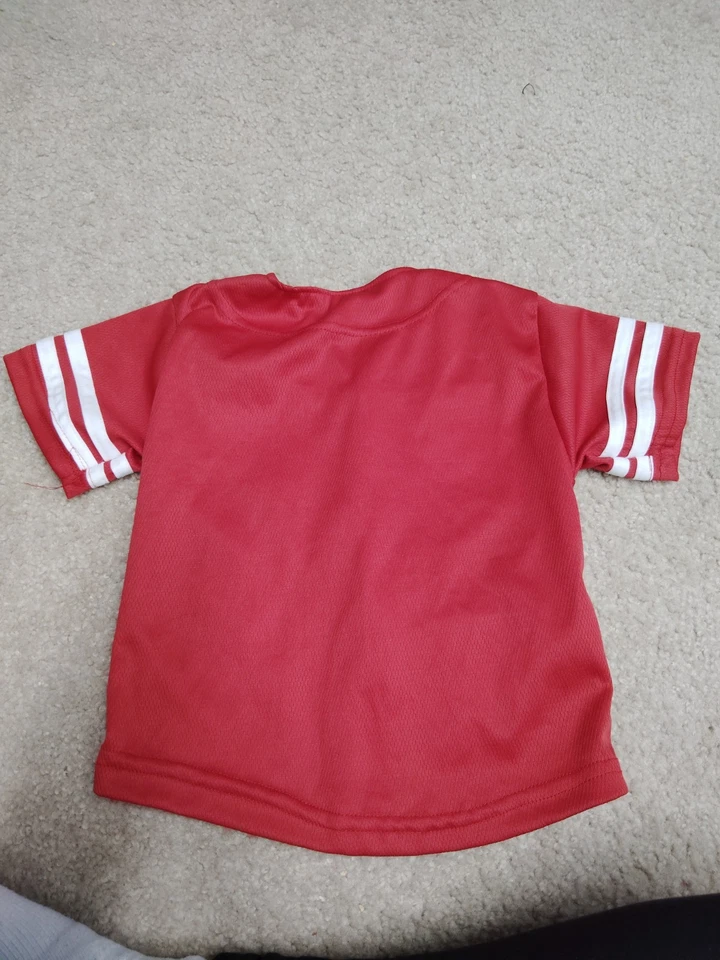 Vintage 90s Los Angeles Dodgers Baseball Jersey Kids Size 3T/4T Red Rare Button - Image 2 of 3