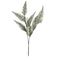 artplants Deko Zweig Schildfarn Vrento, Beschneit, GrüN-Weiß, 75Cm