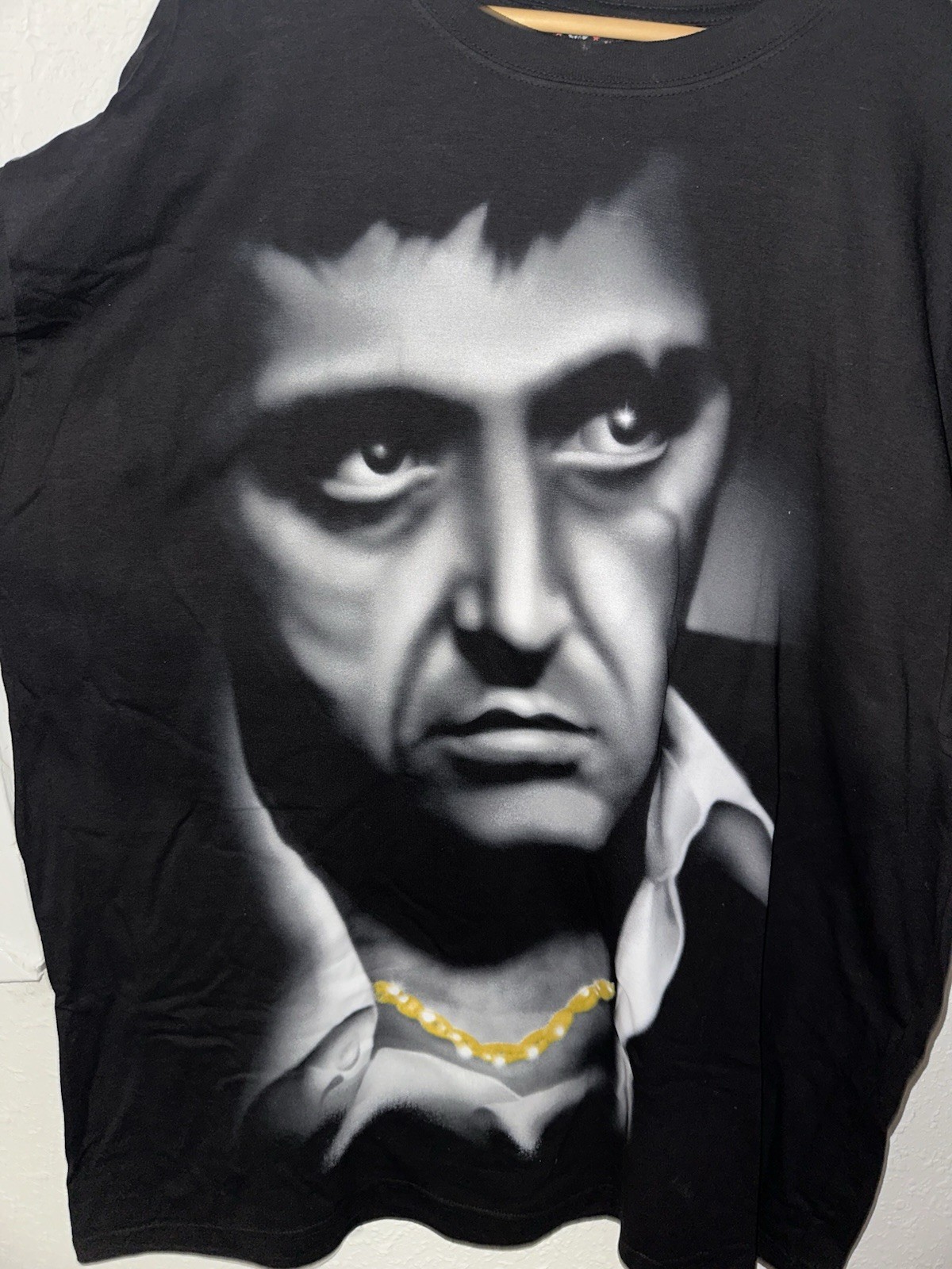 De Colección Años 90 Y2K Scarface Clothing Co Tony Montana Para Hombre Talla XL Al Pacino Buena Cadena