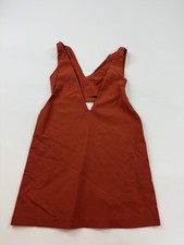 Zara Dress Womens Small Orange Sleeveless V Neck Cutout Lined Shift Sundress