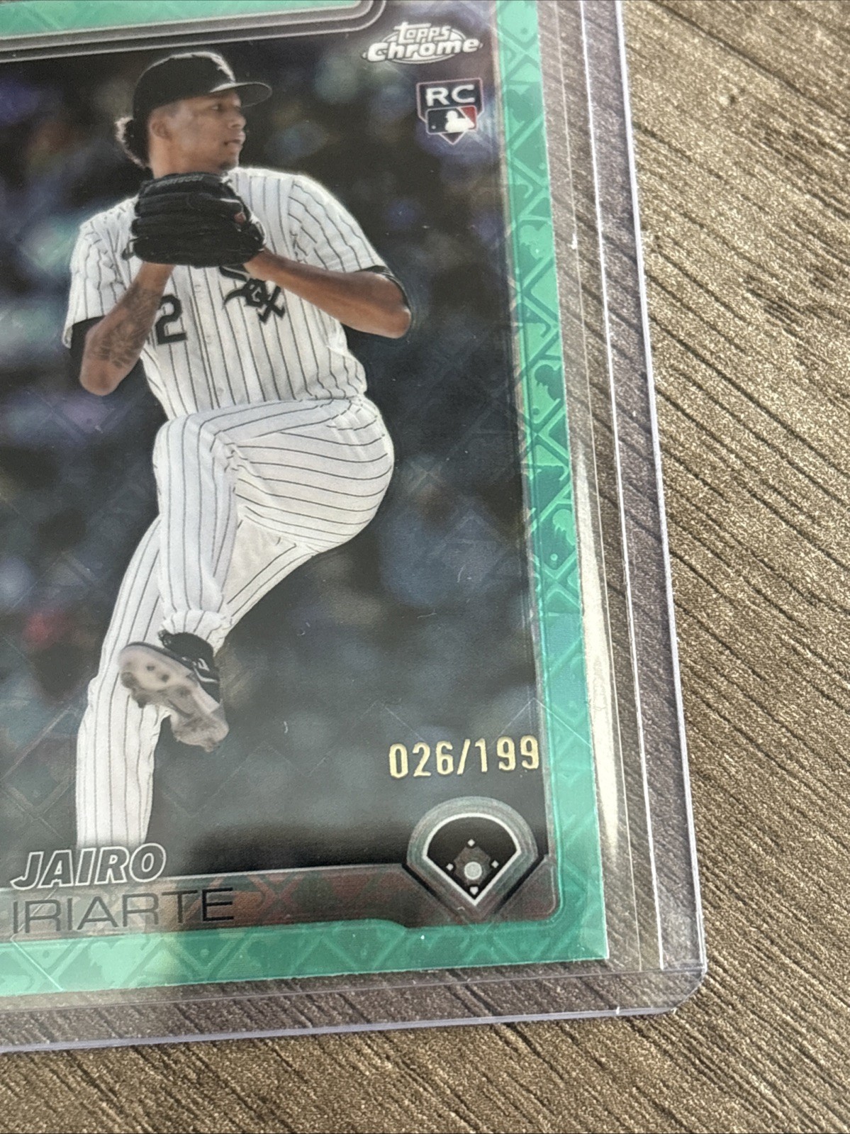 2025 Topps Chrome - Jairo Iriarte #145 Aqua Refractor /199 (RC) MLB Logoman view 2