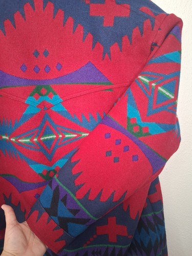 Vintage Pendleton Wool Jacket High Grade Western Wear Aztec Red Blue Size 44 - Picture 9 of 23