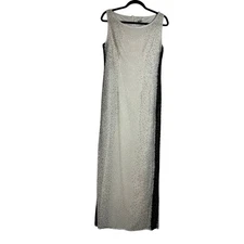 Mark & JOHN by GOPAL vintage white silk beaded maxi gown. SizeL prom wedding.