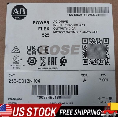 Sealed Pack Allen-Bradley 25B-D013N104 Ser A PowerFlex 525 AC Drive 5.5kW 7.5Hp