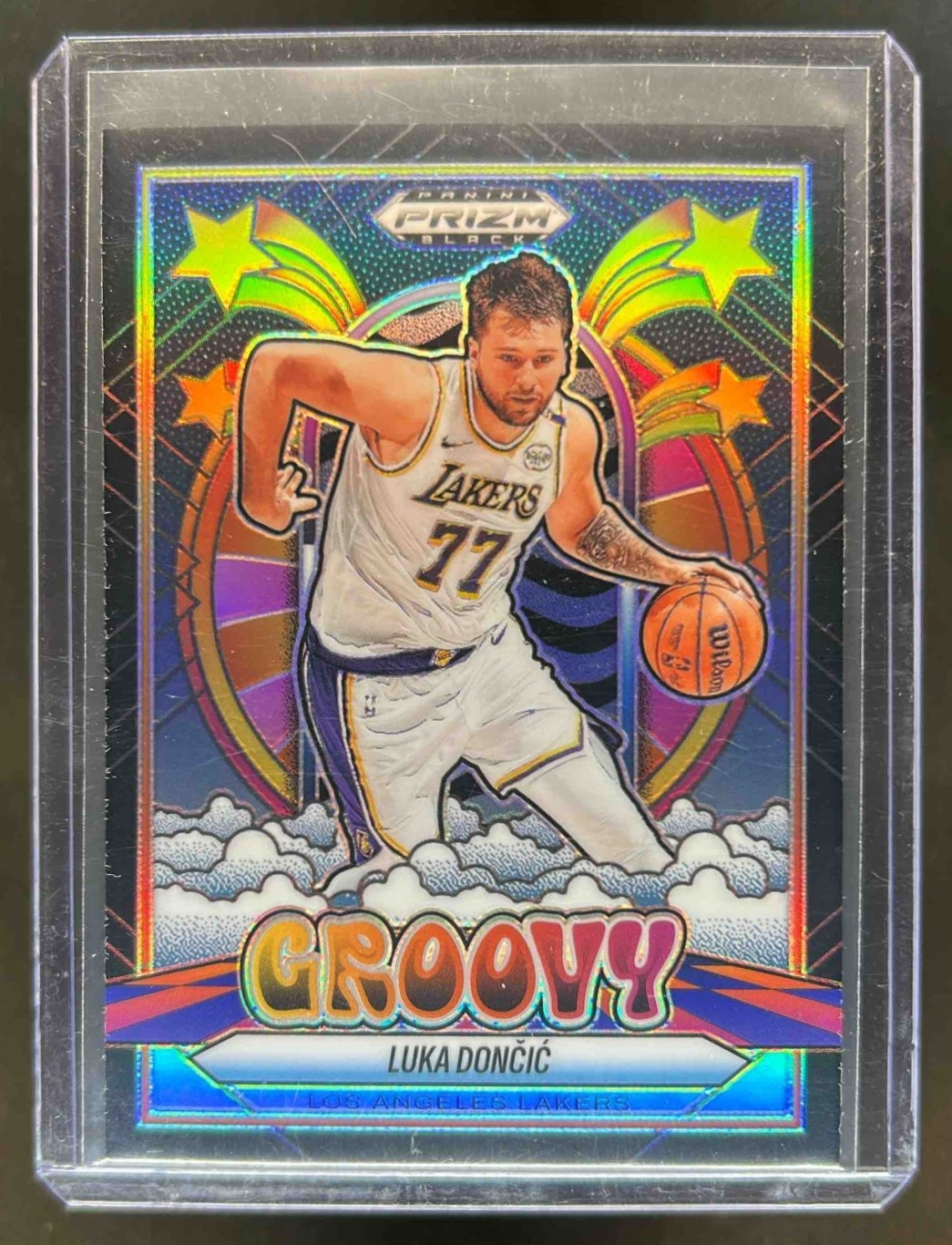 2024-25 Prizm Black Luka Doncic Groovy #14 Lakers